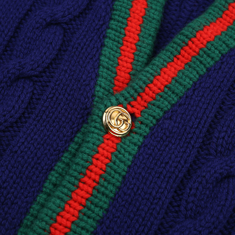 gucci/古驰针织刺绣开衫外套女士针织衫/毛衣