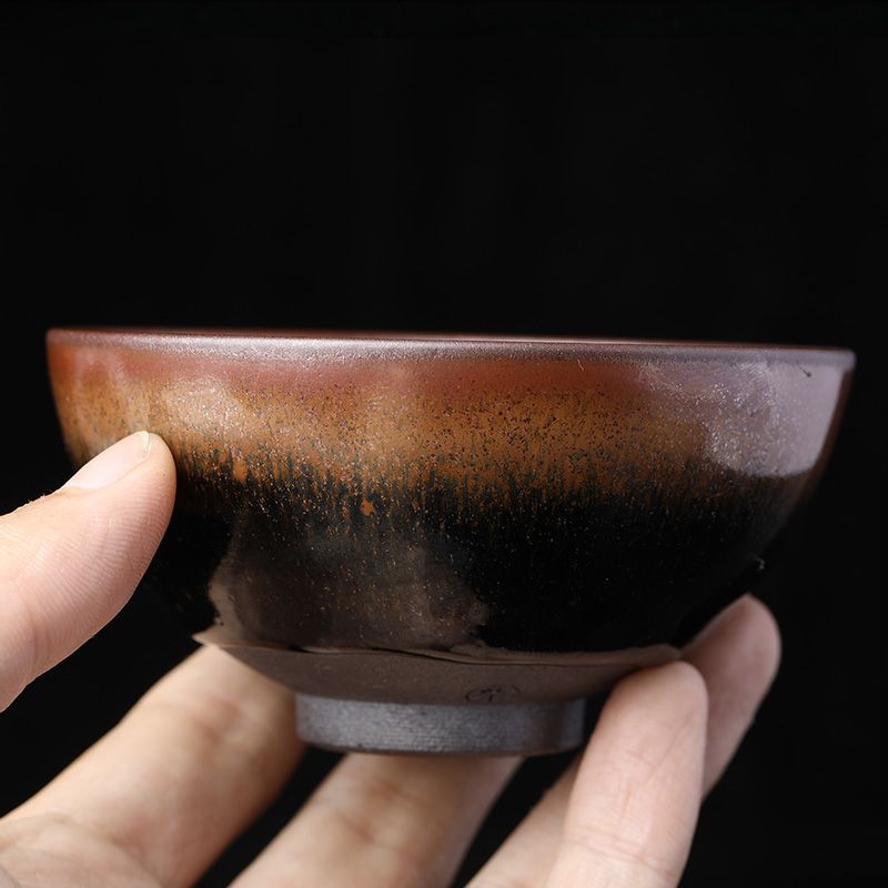 chadian/茶典 龙窑柴烧金边建盏茶杯【北京极速达】