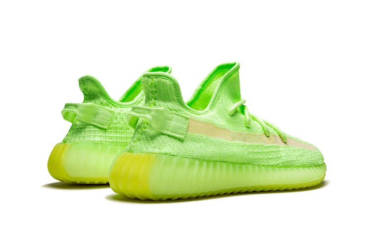 情侣款 yeezy boost 350 v2 gid荧光绿 夜光 天使 侃爷椰子跑鞋 eg
