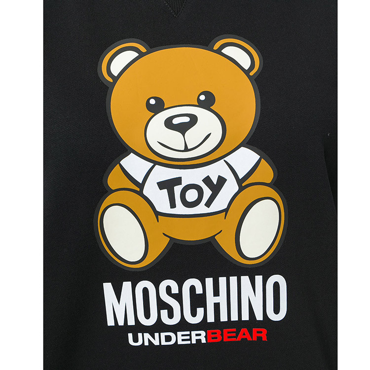 moschino/莫斯奇诺女士黑色棉质小熊绣花短袖t恤裙a390290050555