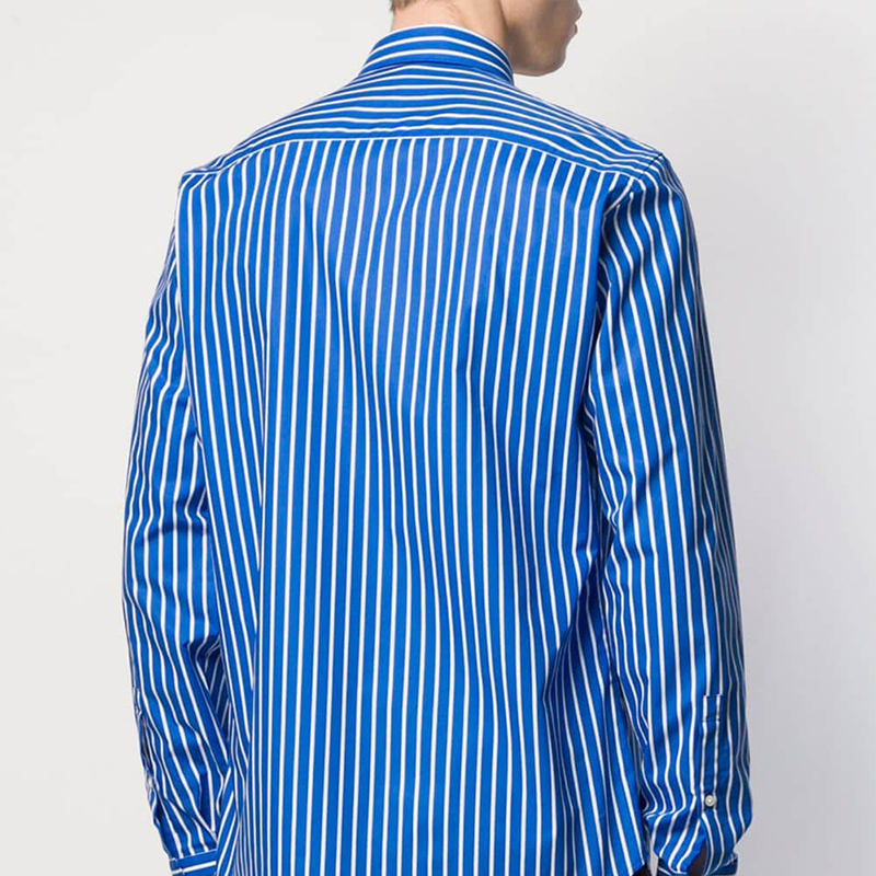 kenzo/高田贤三 男士衬衫男士长袖衬衫男士条纹logo印花衬衫 蓝色 f