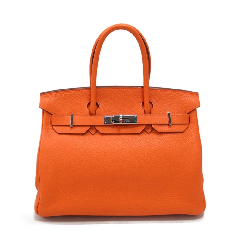 hermes/爱马仕 berkin30 中性款式橙色手提包【a级已使用】