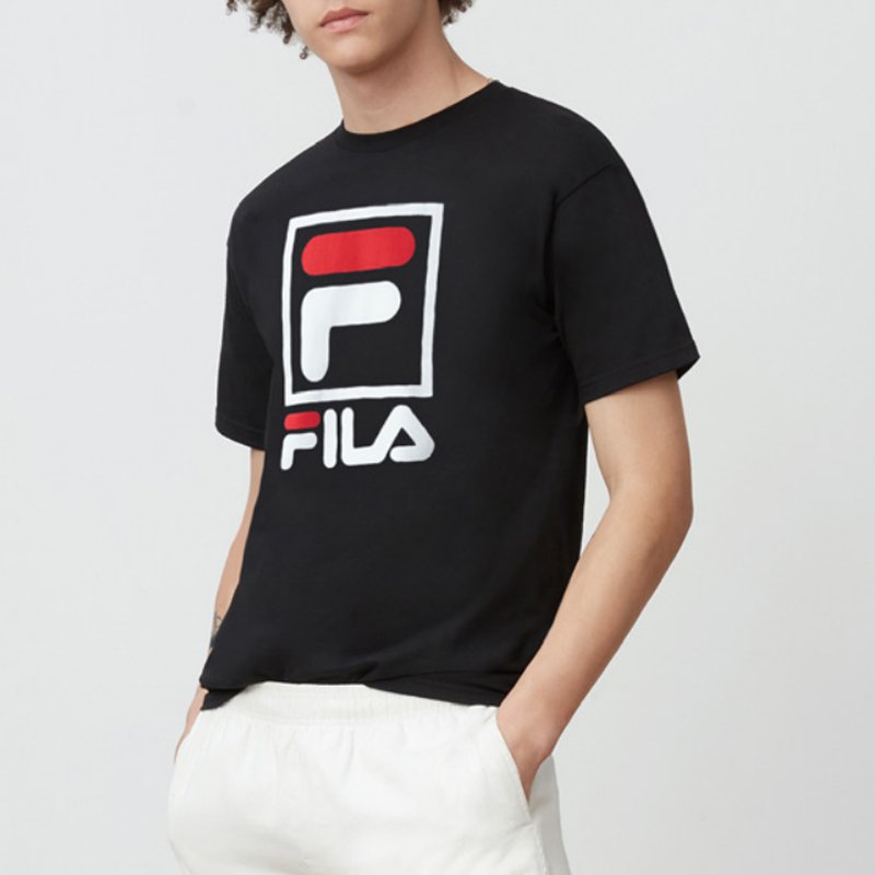 fila 斐乐 男女装 潮牌 新款 双标 logo 字母 圆领 运动 休闲 短袖