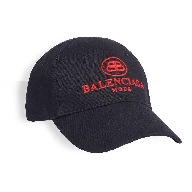 balenciaga/巴黎世家 19早秋男士新款红色刺绣bb标志黑色鸭舌帽帽子