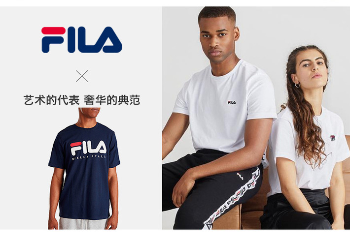 fila 斐乐 男装 新款 圆领 休闲 logo 字母 运动 短袖 t恤