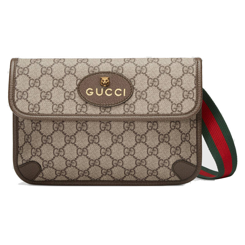 gucci/古驰 明星爆款男女同款gg帆布虎头腰包 493930 9c2vt 8745