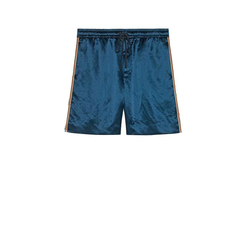 gucci裤子真假辨别,gucci裤子鉴定 gucci/古驰男装19春夏双材质印花下装裤子短裤休闲裤572500 zabsd