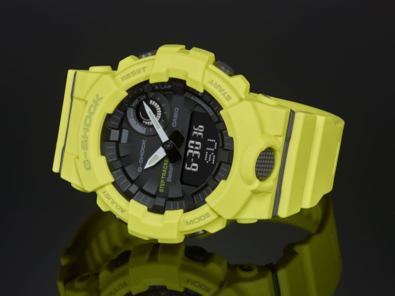 casio /卡西欧g-shock系列 200米防水 树脂 黄色 运动腕表 gba-800-9a