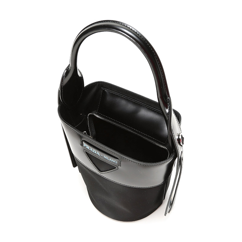 prada milano系列包,prada milano prada/普拉达女士织物配皮手提单肩斜挎包水桶包1be015789f0002vowh