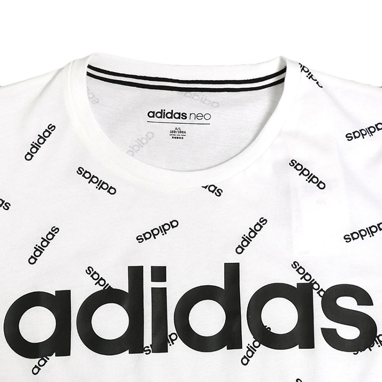 阿迪达斯adidas neo 2019春夏 男 aop大字母logo运动休闲宽松透气圆领