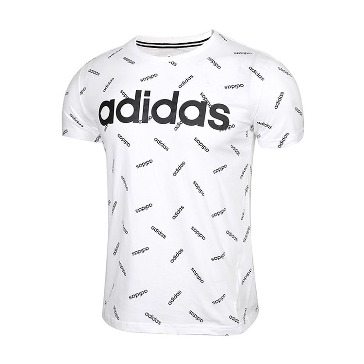 阿迪达斯adidas neo 2019春夏 男 aop大字母logo运动休闲宽松透气圆领