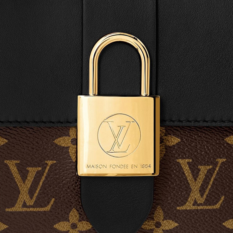 louis vuitton/路易威登lv女包locky bb锁头包老花拼接单肩包m44141