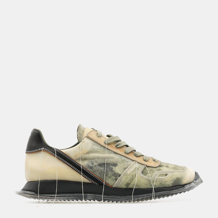 rick owens/瑞克·欧文斯 【包邮包税】透明橡胶涂层皮革低帮休闲运动