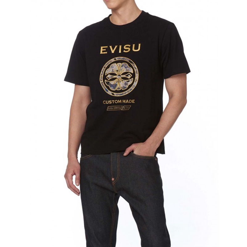 19年春夏 evisu/福神 19春夏款 男 樱花刺绣 圆领 短袖t恤运动t恤