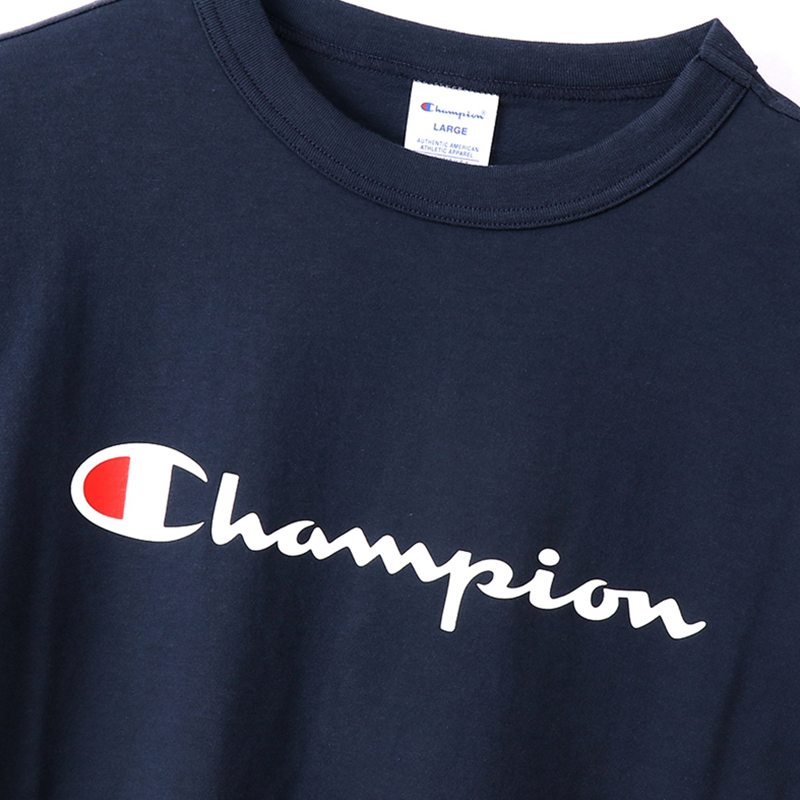 19年春夏 champion/冠军 草写logo印花 男女同款 短袖运动t恤 日版 c