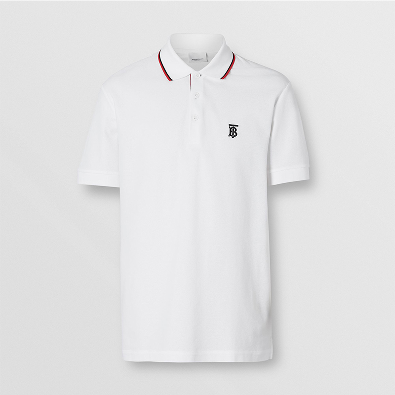 burberry/博柏利【21春夏】新标志logo条纹开襟棉质 男士短polo
