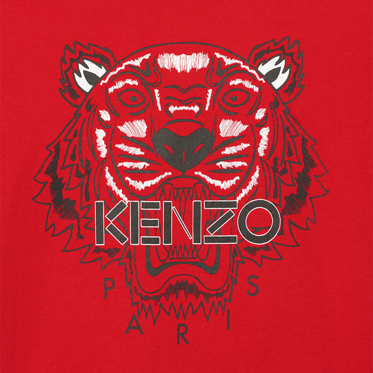 kenzo/高田贤三 tiger 虎头印花全棉男士短袖t恤 f965ts0504ya 01