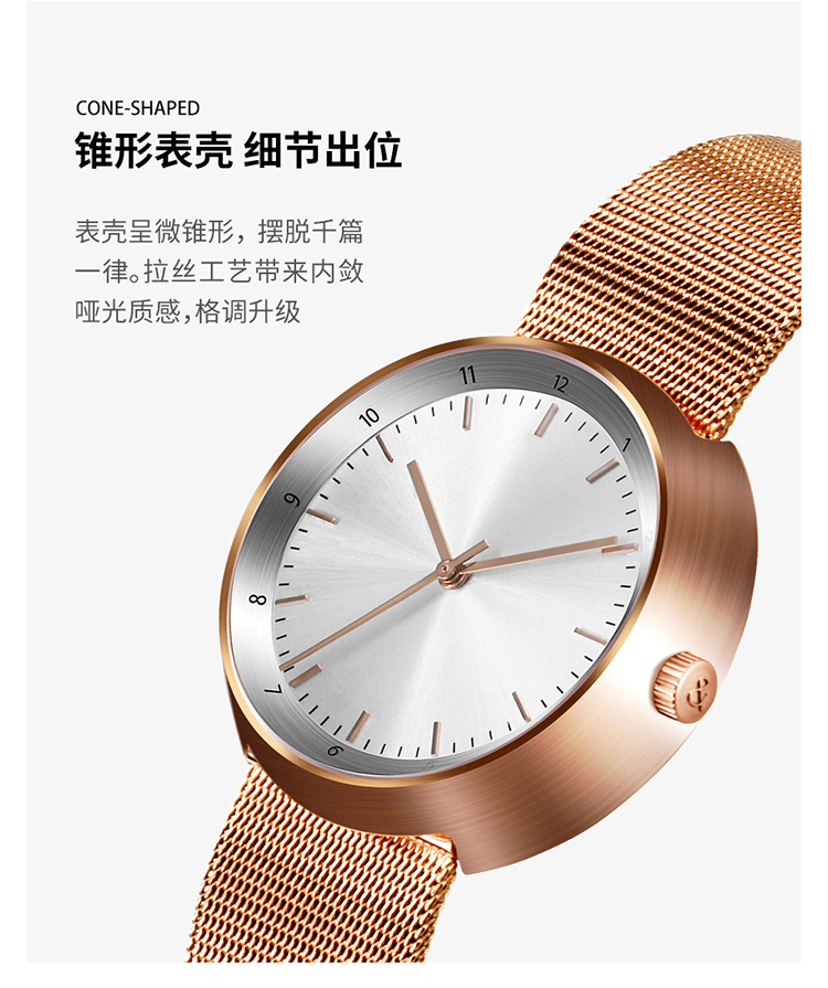 ezra & cc/ezra & cc 时尚手表 意大利创意简约潮流钢带腕表防水石英