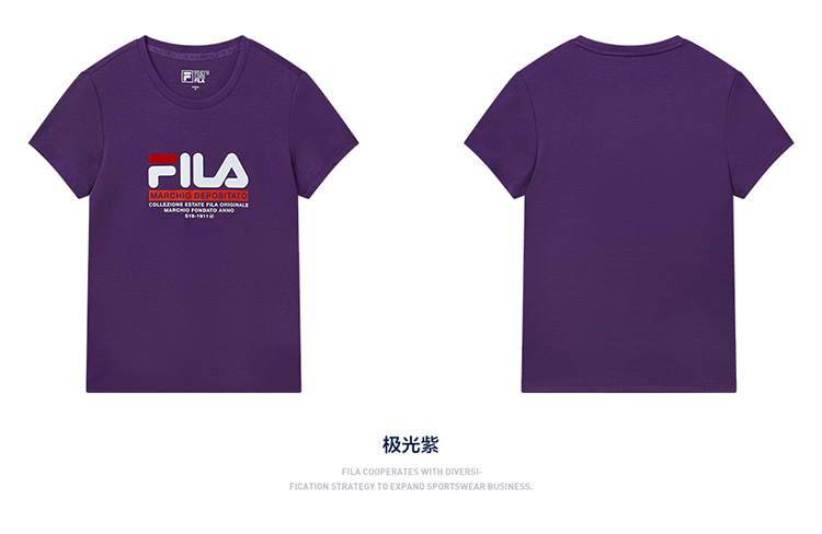 fila/斐乐官方女子短袖t恤2019夏季新款logo针织短袖衫女装