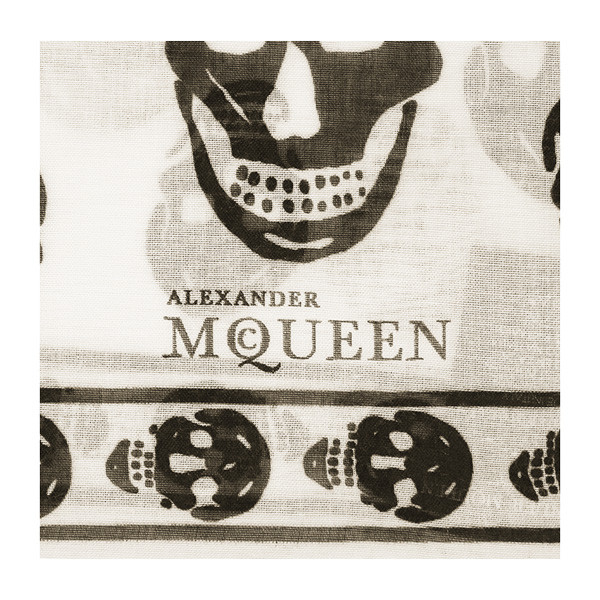 alexandermcqueen/亚历山大麦昆米黄色骷髅头图案女士围巾