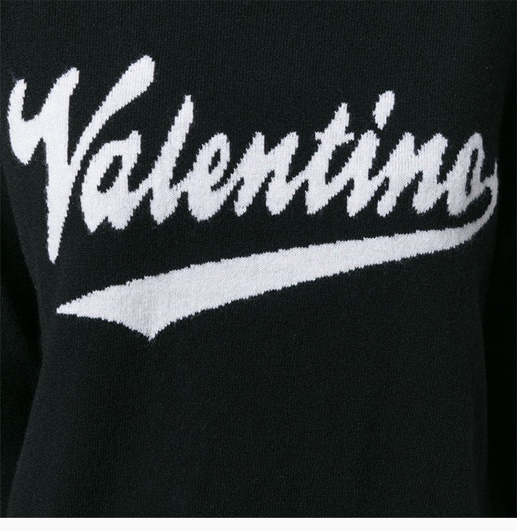 VALENTINO logo,Loewe logo valentino/华伦天奴 女士圆领logo刺绣时尚女士针织衫/毛衣