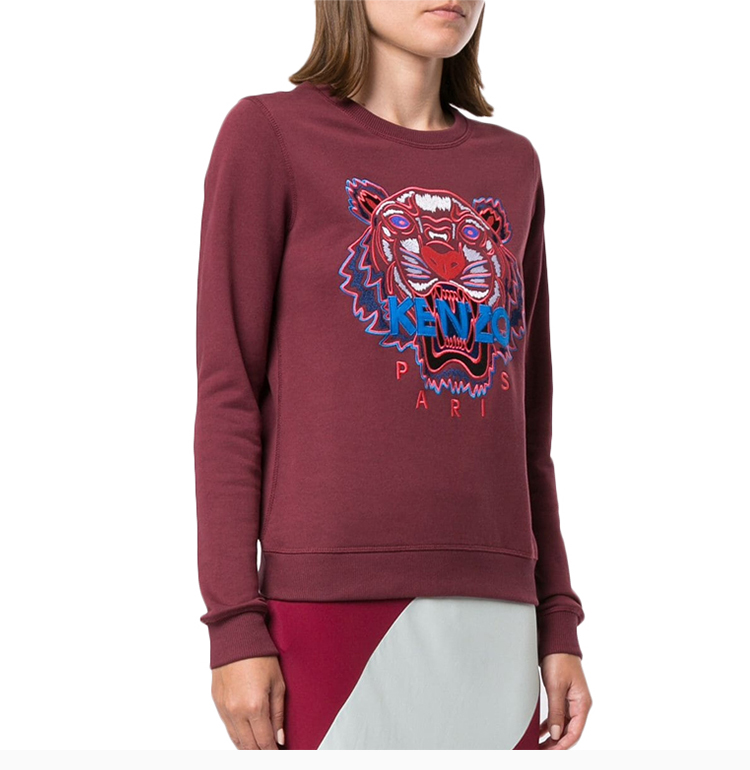 kenzo/高田贤三 20春夏 女装 服装 棉质圆领虎头logo刺绣长袖t恤卫衣