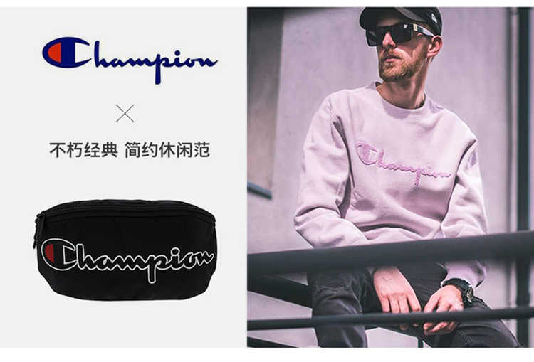 盗版冠军logo美版,盗版冠军logo champion 冠军 新款 美版 男女 运动 潮牌 腰包 斜挎包 刺绣 logo