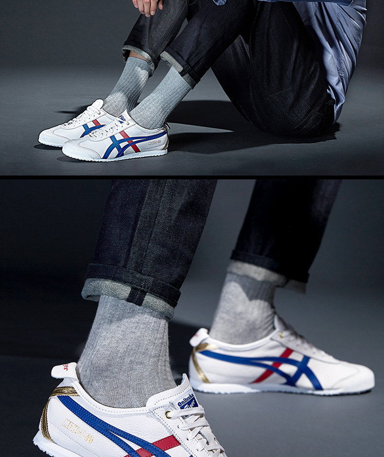 李宇春同款onitsuka tiger鬼冢虎经典运动小白鞋66 d507l-0152