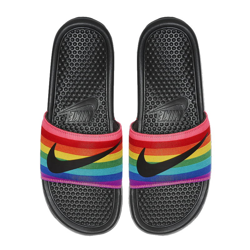 nike耐克 拖鞋 2019春夏 黑底彩虹 男鞋 女鞋 benassi jdi betrue情侣