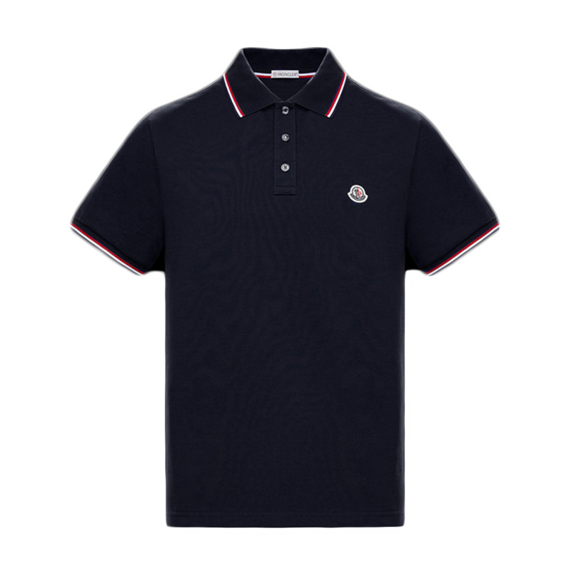 moncler/蒙克莱 19春夏男士蓝色短袖polo衫