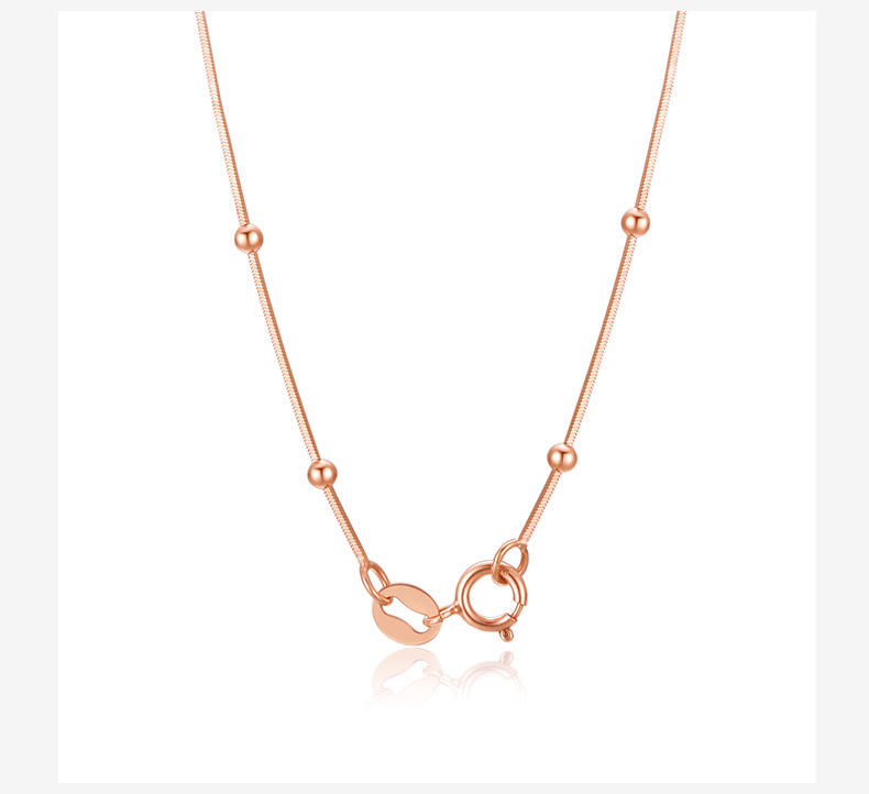 chow tai seng/周大生彩金项链女款 玫瑰金正品光珠气质蛇骨锁骨18k金