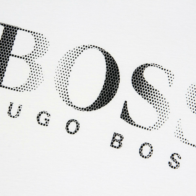 hugo boss/雨果博斯男装 品牌字母logo印花 男士白色棉质圆领短袖t恤