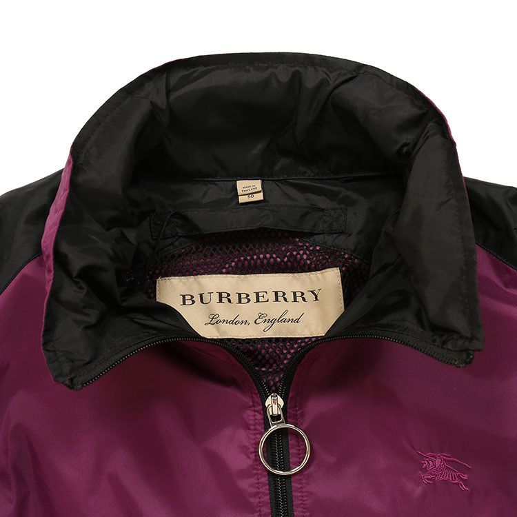 burberry/博柏利 男士运动套装 玫红色拼接设计隐形连帽刺绣战马标