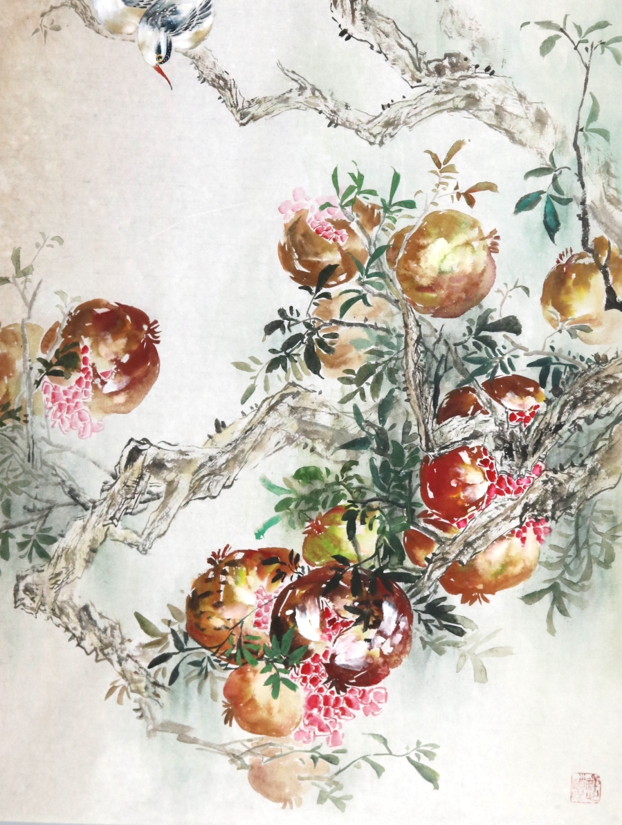 阳瑞萍《万紫千红品真味》/130x64cm/传统水墨