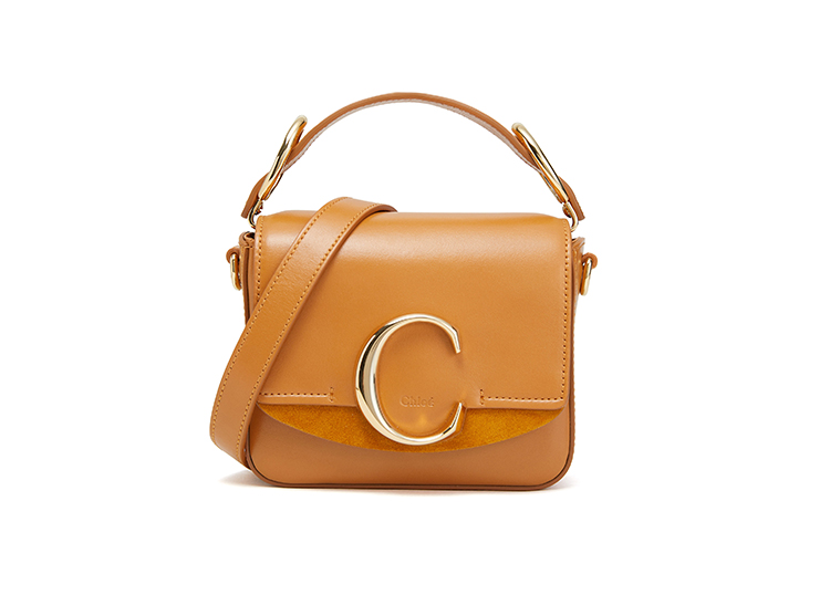 chloe/克洛伊 女士迷你chloé c系列棕色小牛皮手袋 chc19us193a37 dx