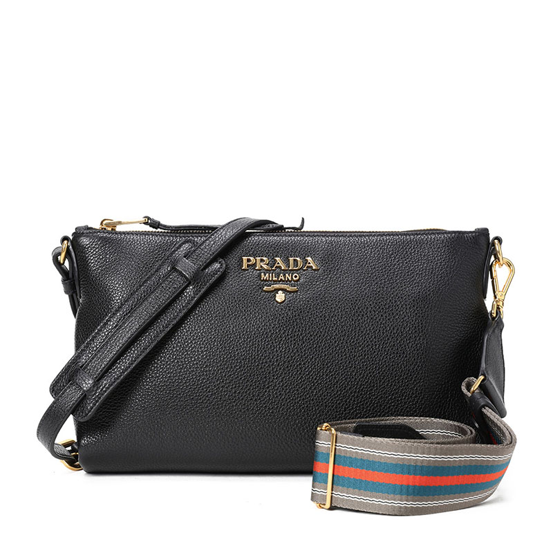 prada/普拉达 19秋冬 女士双肩带 斜挎包 1bh050 nom 牛皮革