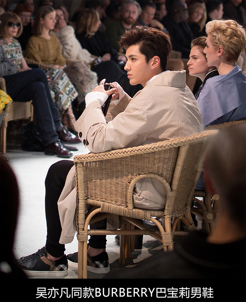 burberry 巴宝莉男鞋 吴亦凡同款 男士牛皮棉house 格纹运动鞋