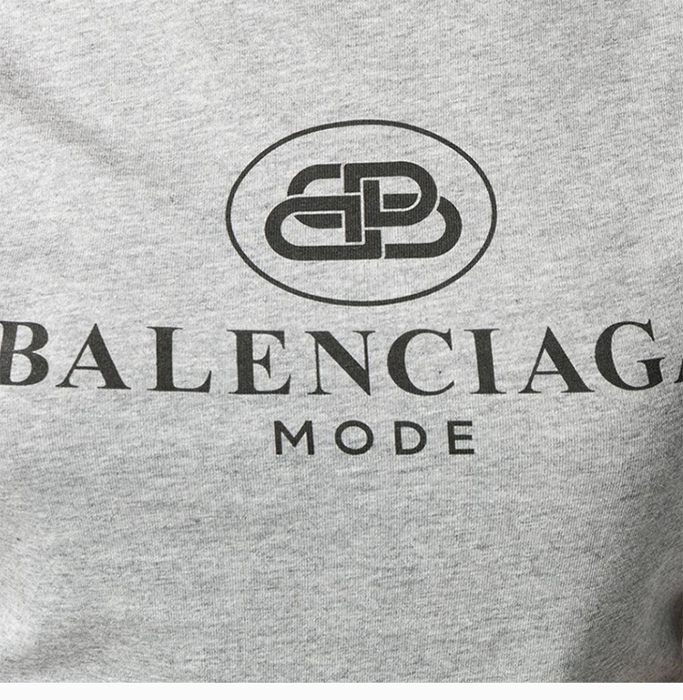 balenciaga/巴黎世家 太阳灰棉质logo图案时尚修身显瘦 女士短袖t恤