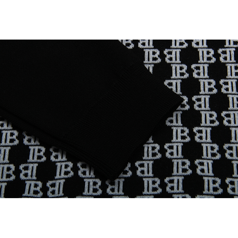 balmain/巴尔曼【19秋冬】经典b字母logo黑色男士针织衫/毛衣bmmrm110