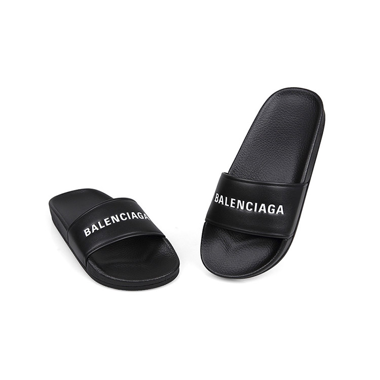 balenciaga/巴黎世家 字母logo女士黑色皮质凉拖 517226-wal00-1006