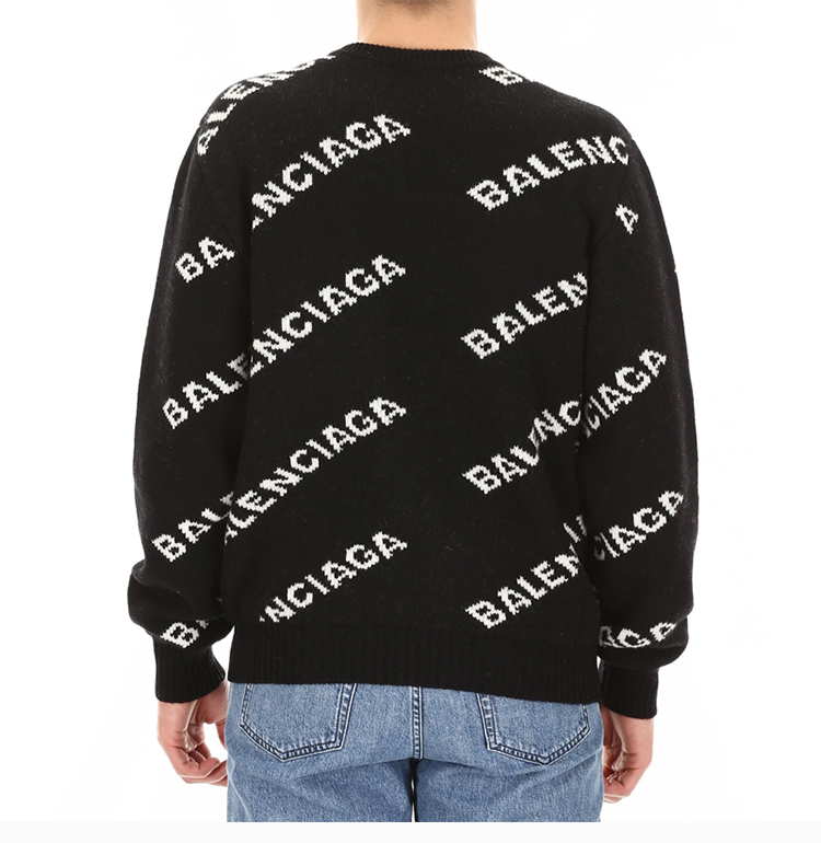 balenciaga/巴黎世家 19秋冬 男士经典logo标志印花时尚男士针织衫