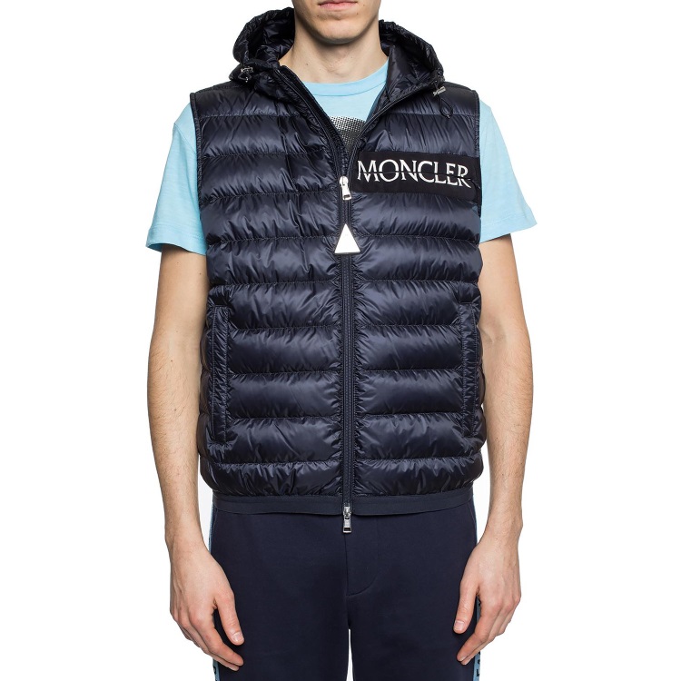 【19年秋冬新款】moncler/蒙克莱 蓝色背心男士外套男士马甲 e