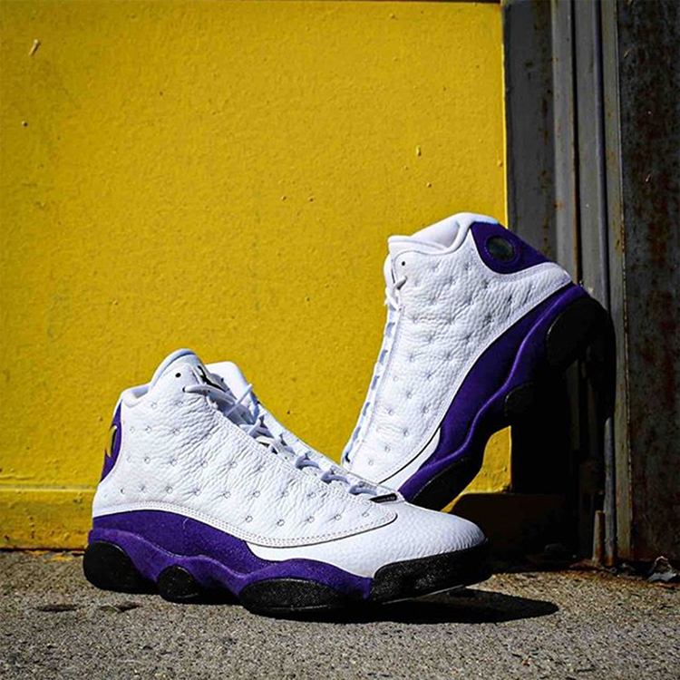 nike/耐克 情侣款 aj13 白紫 紫金湖人 nike air jordan 13 lakers