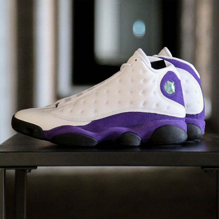 nike/耐克 情侣款 aj13 白紫 紫金湖人 nike air jordan 13 lakers