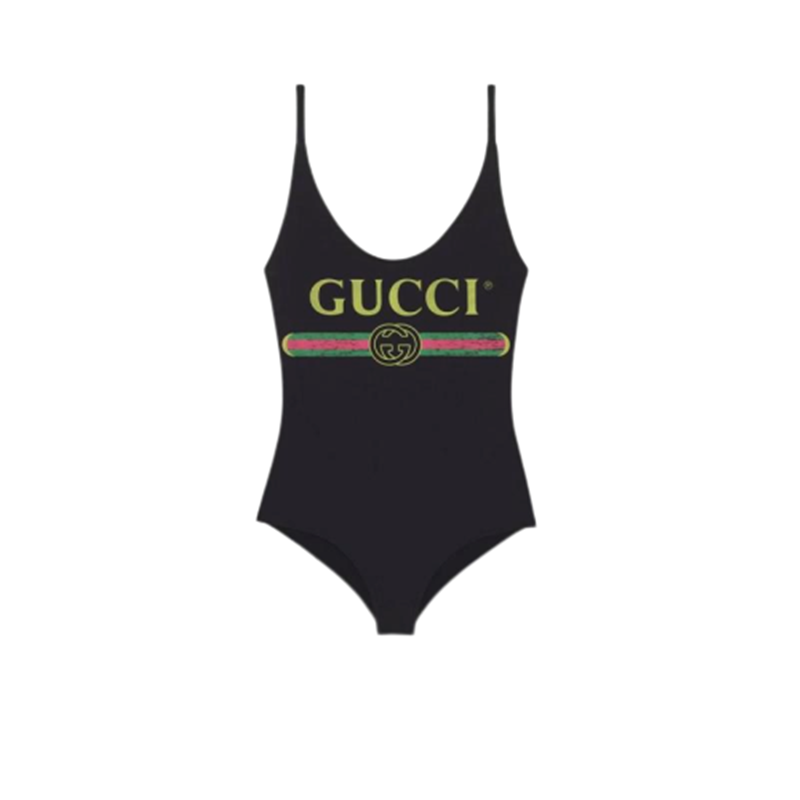 gucci 19秋冬女士饰gucci标识闪亮泳装式连体衣 501899 xjanm 10821周
