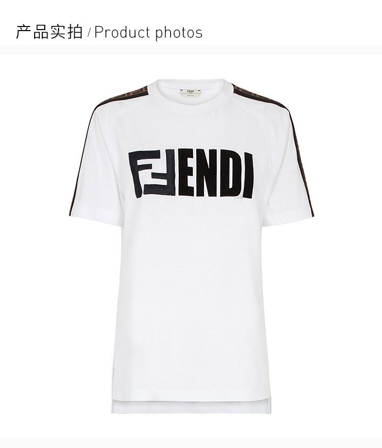 【包税】fendi/芬迪 20春夏 女装 服饰 棉质logo刺绣圆领半袖时尚百搭