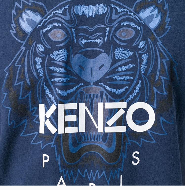 kenzo/高田贤三 19秋冬 棉质经典虎头logo印花时尚修身男士短袖t恤