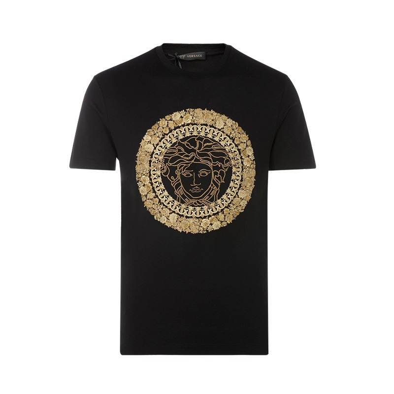 【19秋冬新款】versace/范思哲经典美杜莎头像装饰设计男士短袖t恤