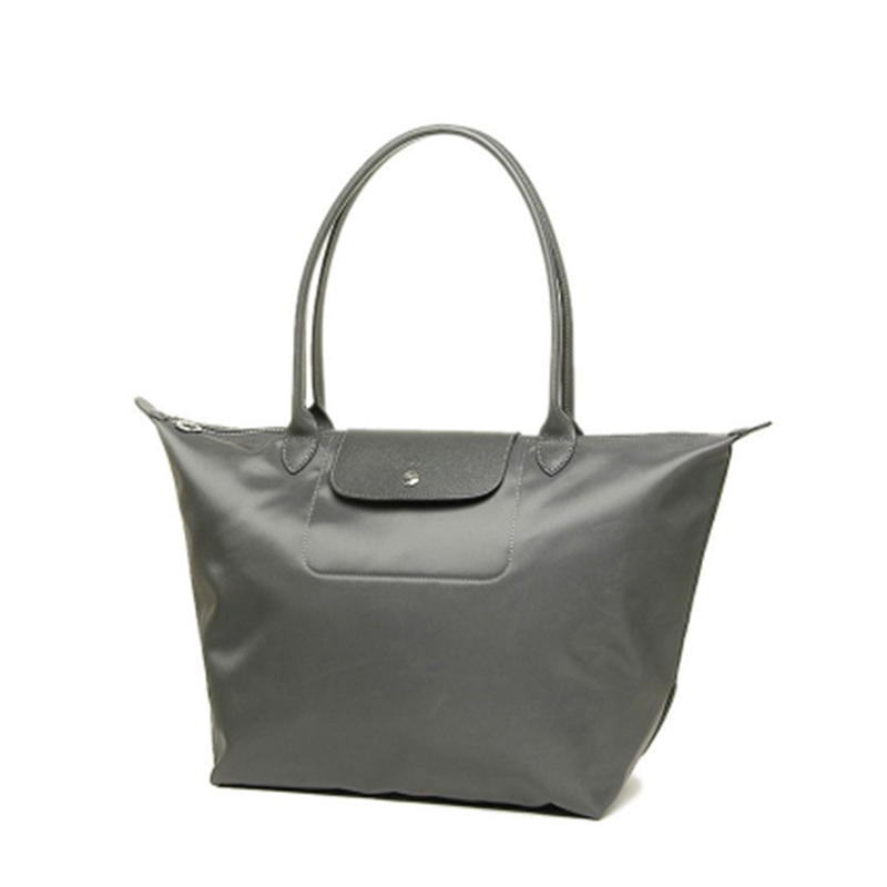 longchamp/珑骧 le pliage系列 女士简约时尚纯色灰色饺子包托特包单