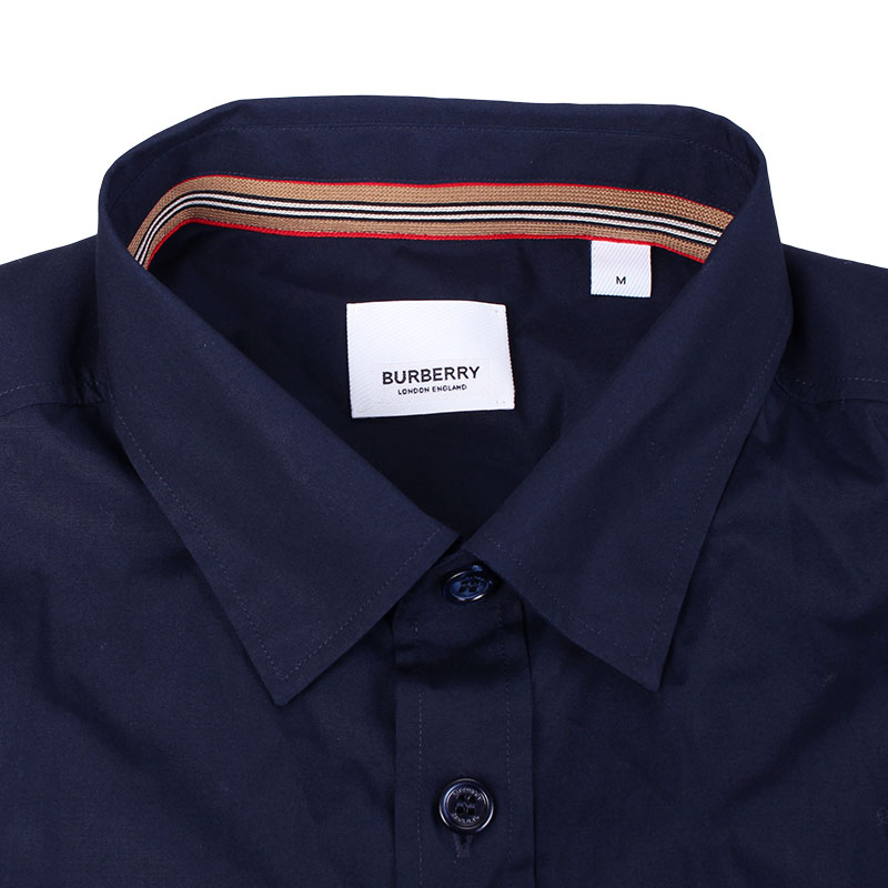 burberry(博柏利) 深蓝色男士短袖衬衫    l